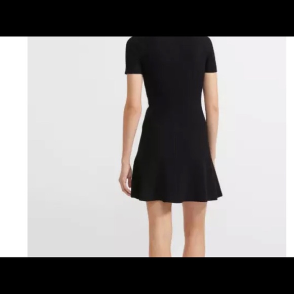 Theory Black Ribbed Fit and Flare Dress Size Small. - Picture 2 of 5